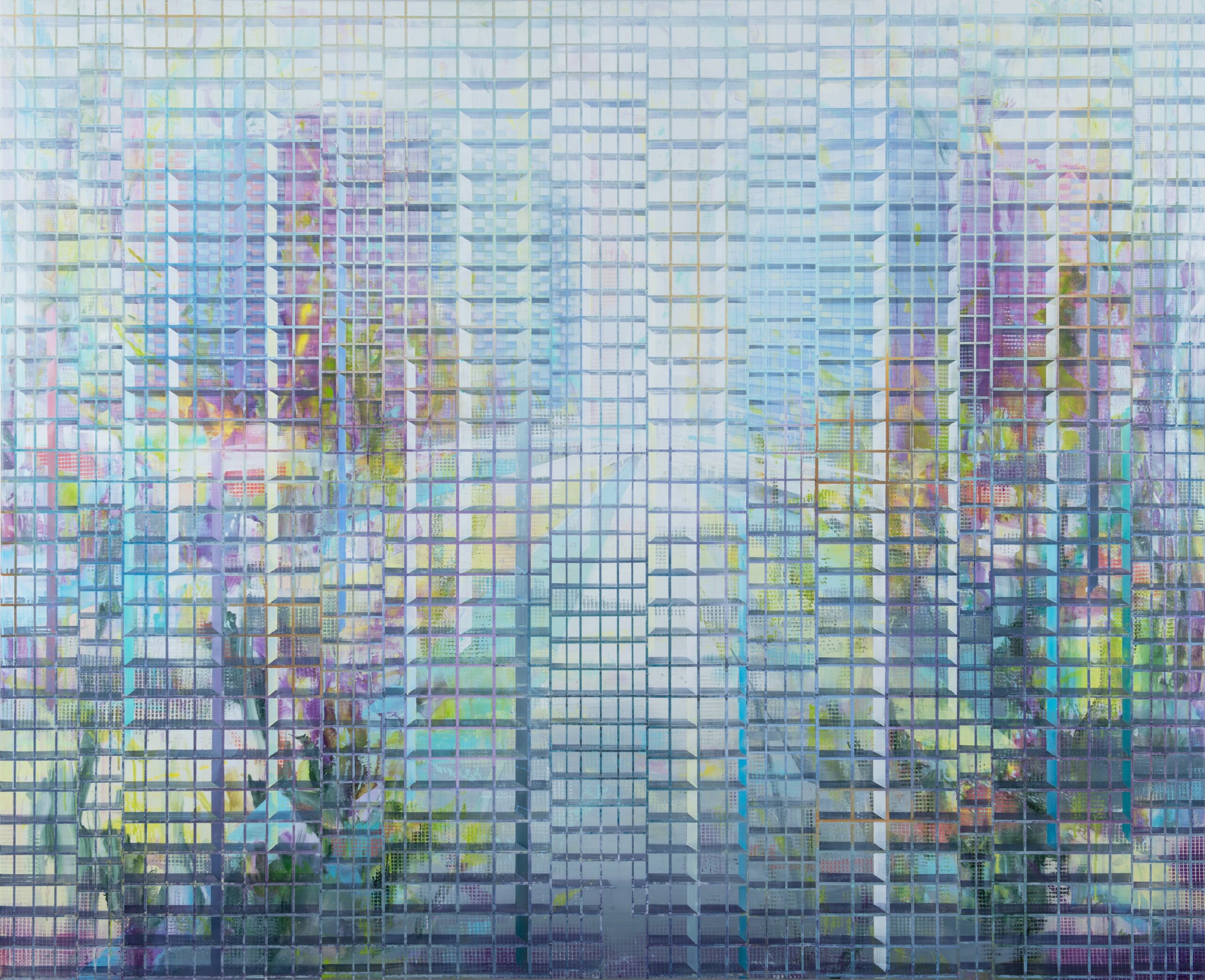 Driss Ouadahi, Mosaik, 2021, Öl auf Leinwand, 180 x 220 cm, Museum Ratingen, © VG Bild-Kunst, Bonn 2026